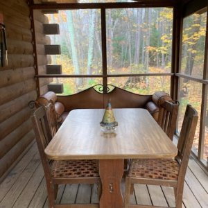 Screen porch dining